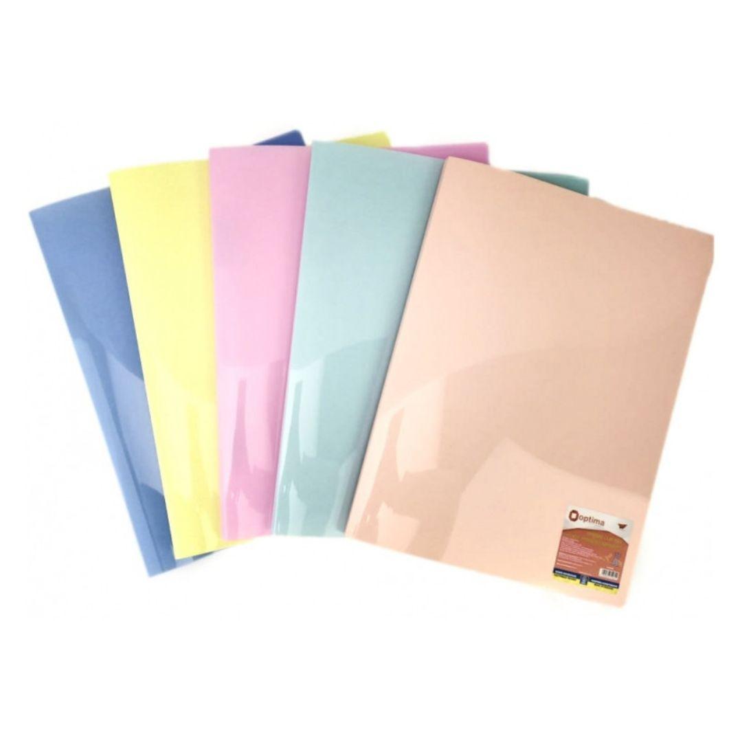 Папка пластикова з метал. швидкозшивачем. Кліп А Пастельне асорті. Optima. 31281