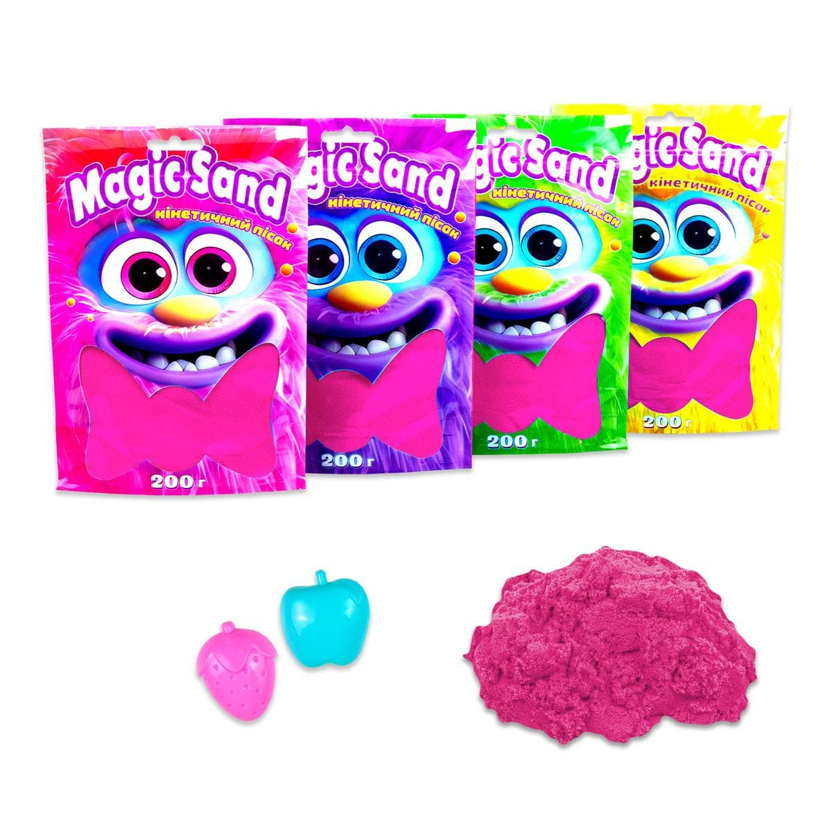 Кінетичний пісок 200г. Magic sand. рожевий. Стратег 39401-8