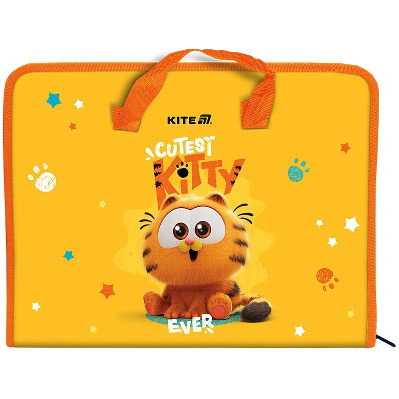 Папка-портфель на блискавці 1 відділення. Garfield. Kite 25-202