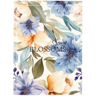 Зошит А4 96арк. клітинка, офсет. скріпка. м/обкл. Spring Blossoms Axent. 4782-5
