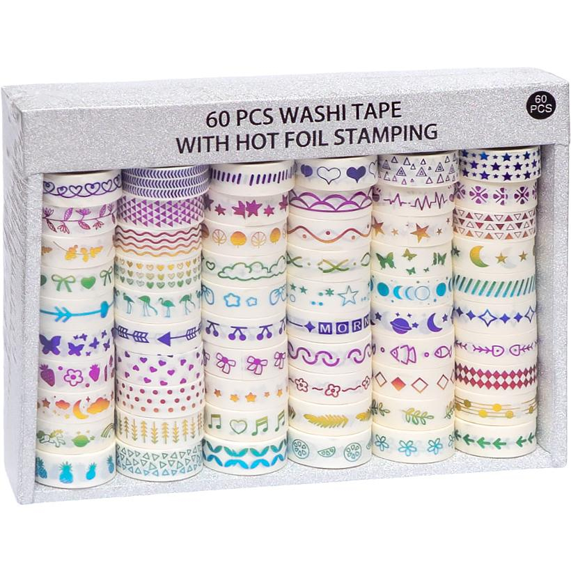 Декоративний скотч 1,5см*2м паперовий голограмні/золоті  візерунки 2845