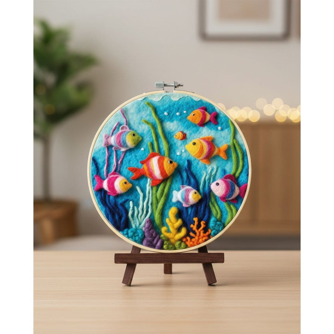 Набір для валяння картини з вовни. Підводний світ. Brushme DIY 005