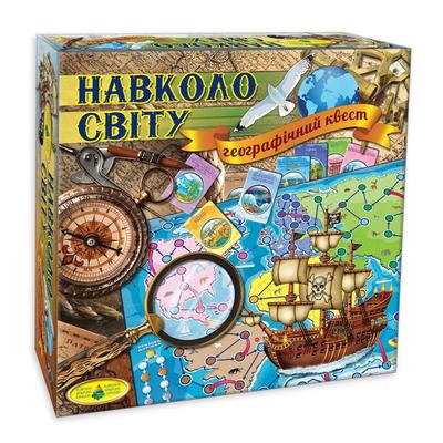 Настільна гра. Навколо світу. Географічний квест. КФІ 82258