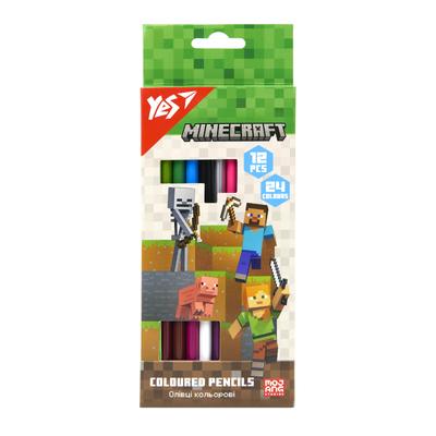 Олівці кольорові 12/24 кол. Minecraft. YES 290763