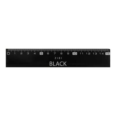 Лінійка пластикова 15см. Black. Zibi 5615