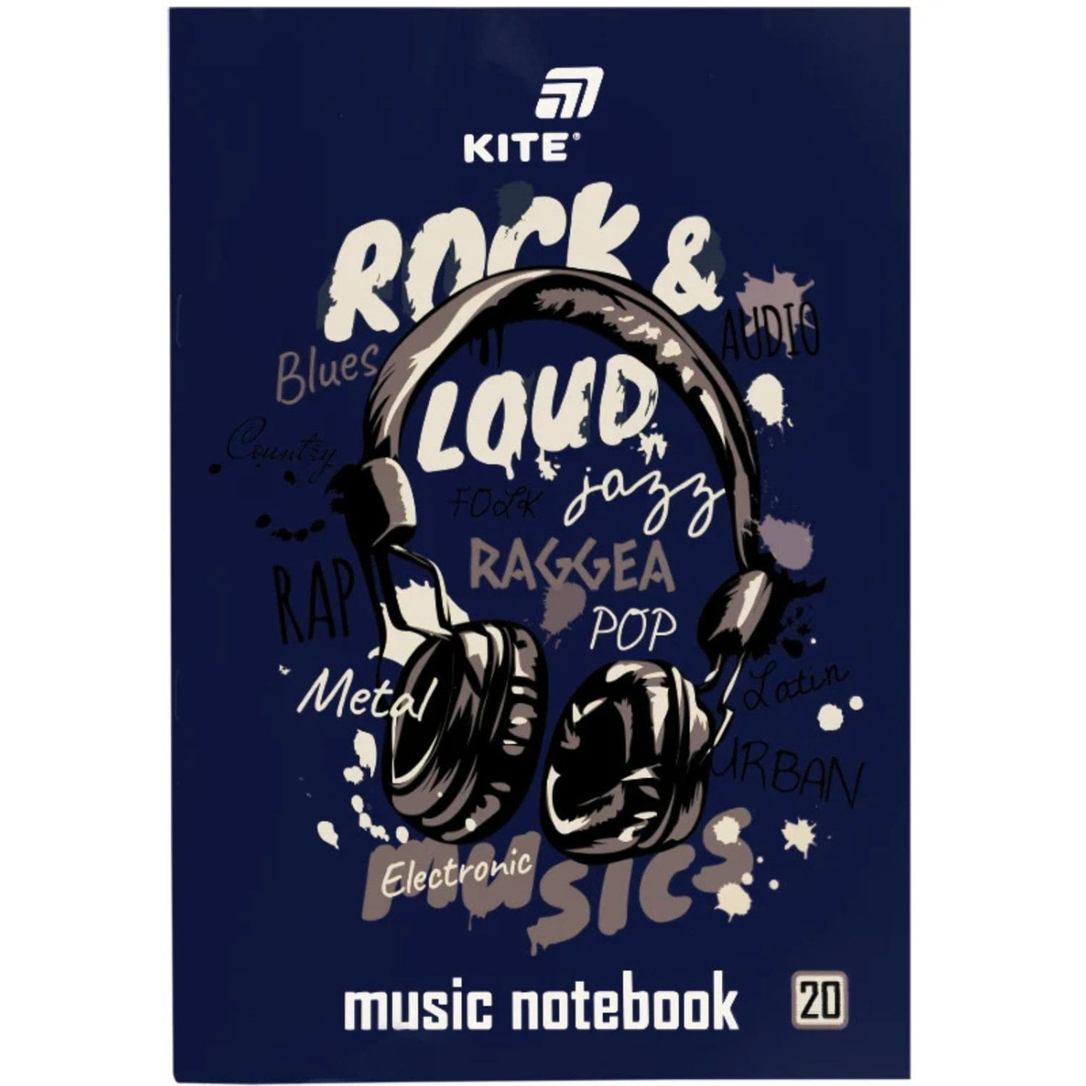 Зошит для нот А4. 20 аркушів. Rock&Loud. Kite 26-404
