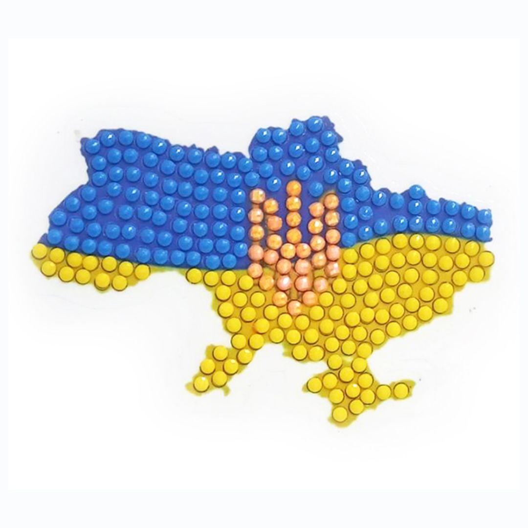 Діамантова мозаїка, наліпка. Мапа України. 10*10см. Гулівер. 177066