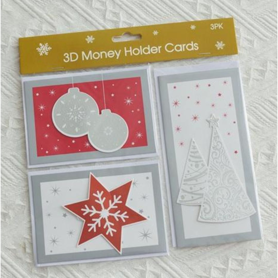 Листівки новорічні 3d Money Holder Cards ЗРК. 3шт в наборі  P83 0728