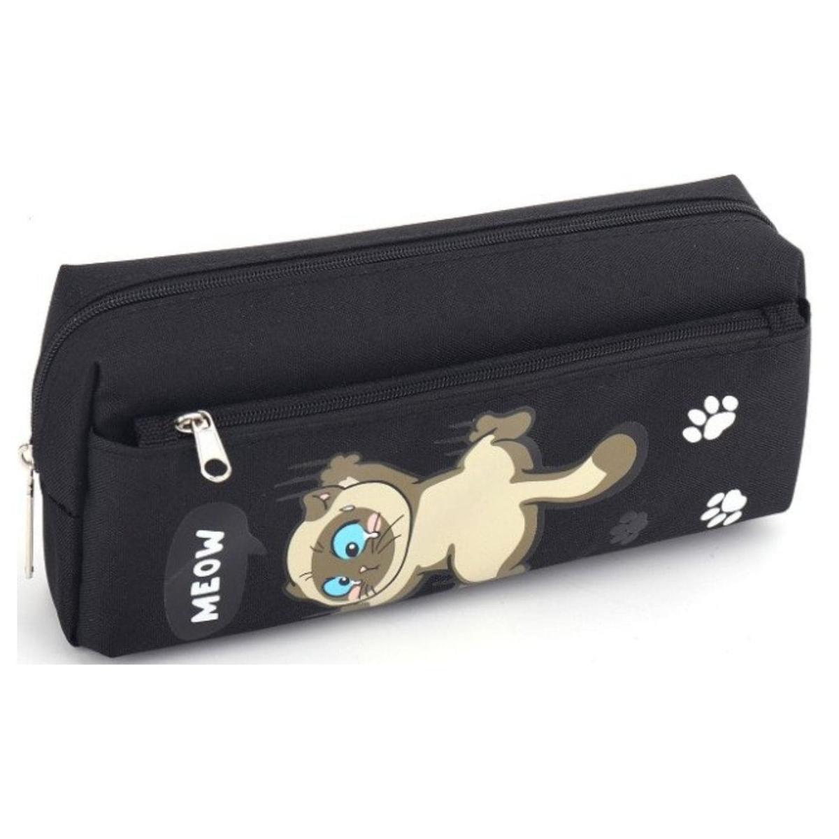 Пенал-косметичка тканевий на 2 відділення. Black cat. MT 3905