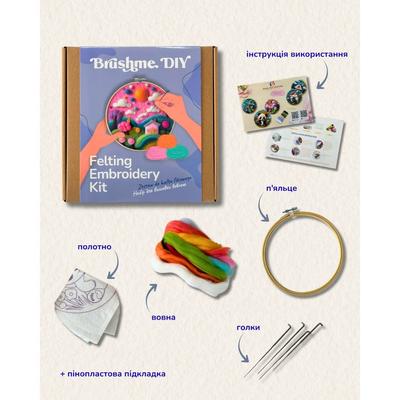 Набір для валяння картини з вовни. Світ рожевих мрій. Brushme DIY 006