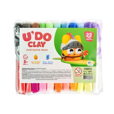 Повітряний пластилін 22кол. U'DO CLAY. Стратег 30872
