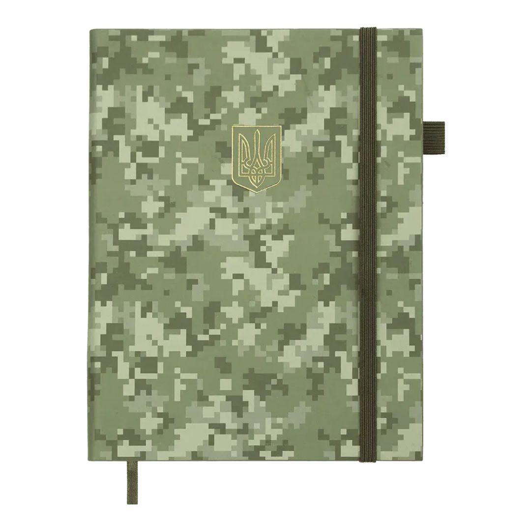 Блокнот діловий А5 датований MILITARY 2026. хакі штуч.шкіра. BUROMAX 21134-59