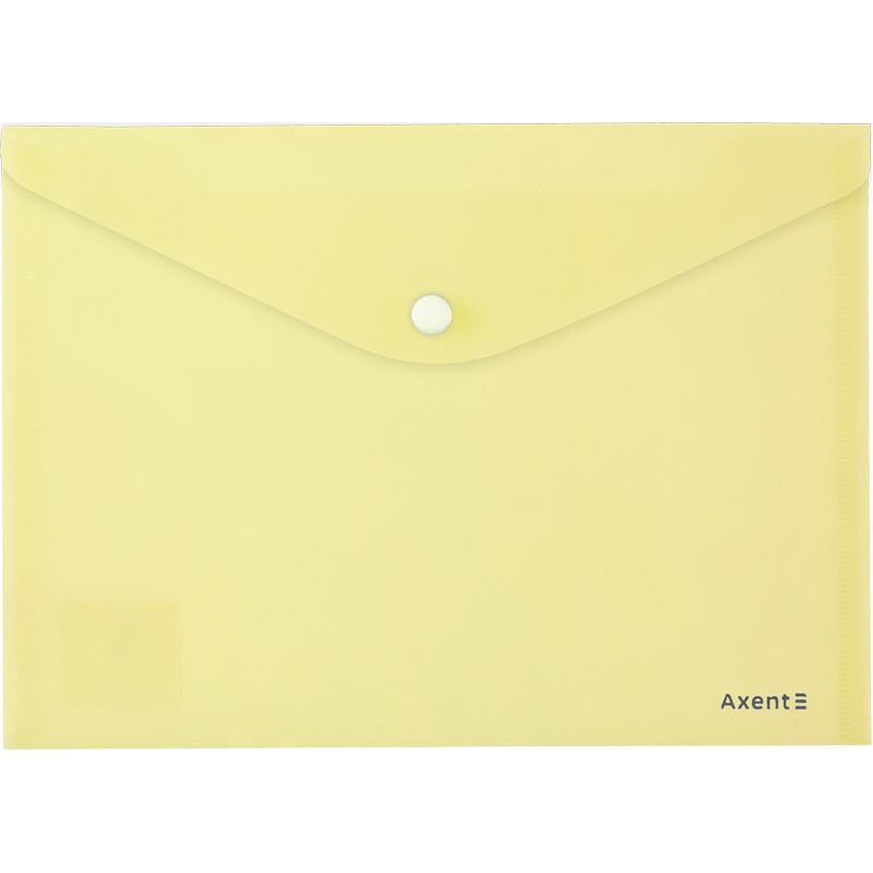 Папка-конверт на кнопці А5 пластикова Axent. Pastelini жовта 1522-08