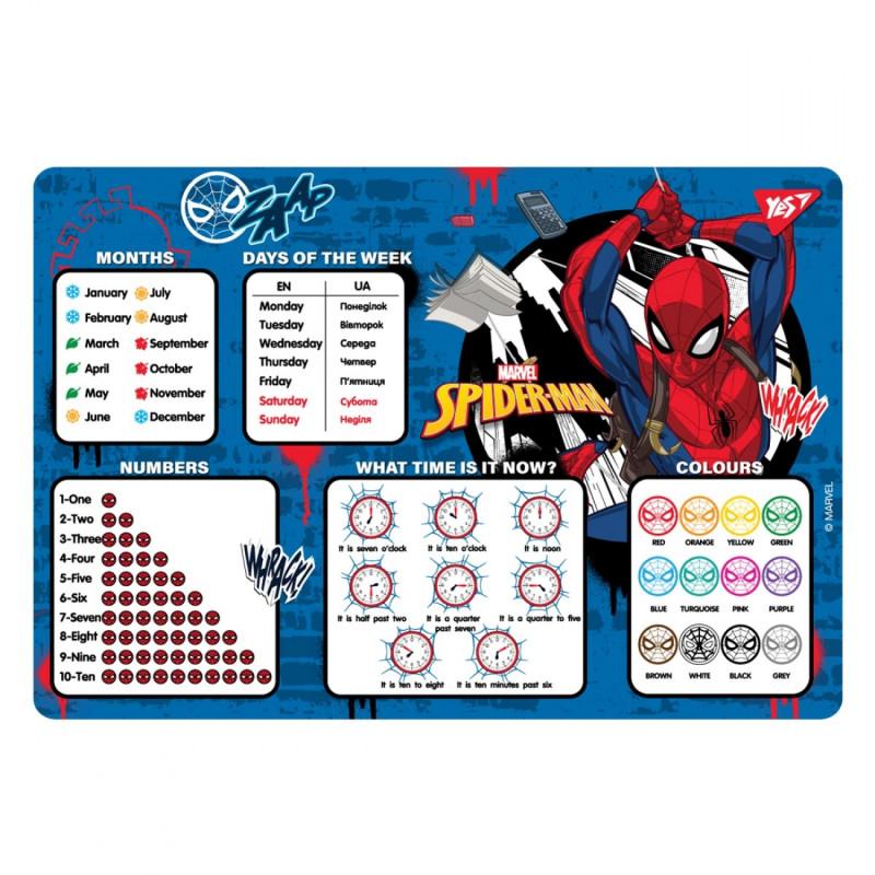 Килимок- підложка для дитячої творчості. Spiderman. 43*29см. англійська. 492065