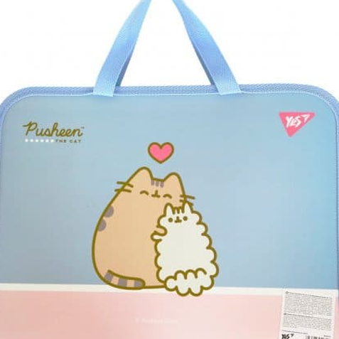 Папка-портфель пластиковий на блискавці з ручками А4. Pusheen. Yes 492316