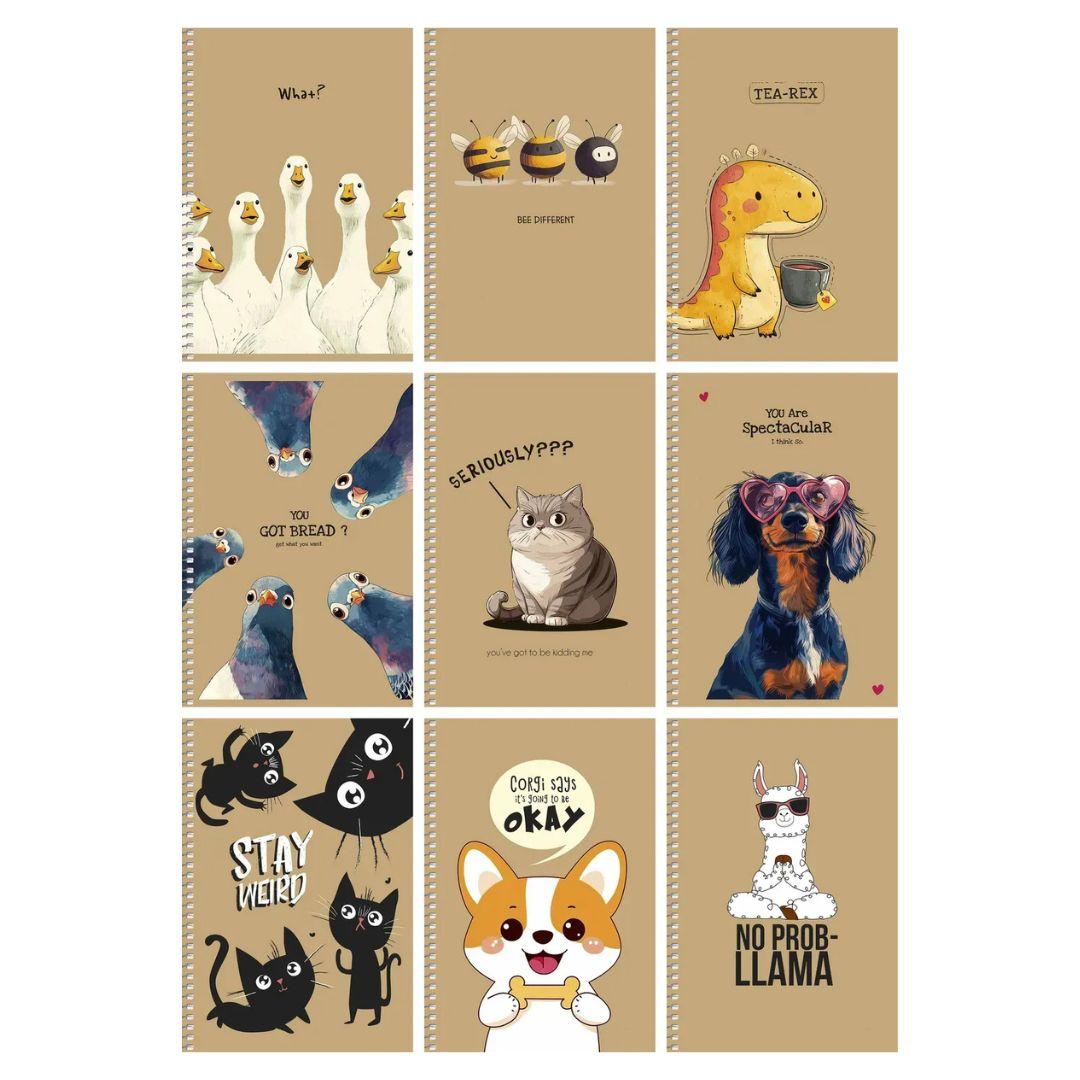 Скетчбук А5 96 аркушів. на пружині. Animals. Школярик 096-6136