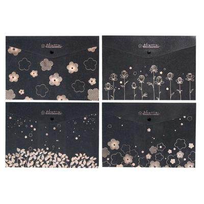 Папка-конверт на кнопці А4 пластикова Idealink.  Black Elegance 0051