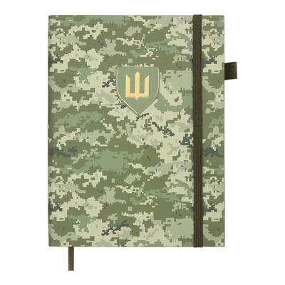 Блокнот діловий А5 датований MILITARY 2026. світло-зелений штуч.шкіра. BUROMAX 21134-15