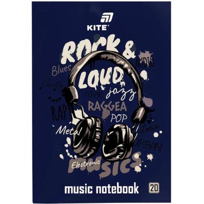 Зошит для нот А4. 20 аркушів. Rock&Loud. Kite 26-404
