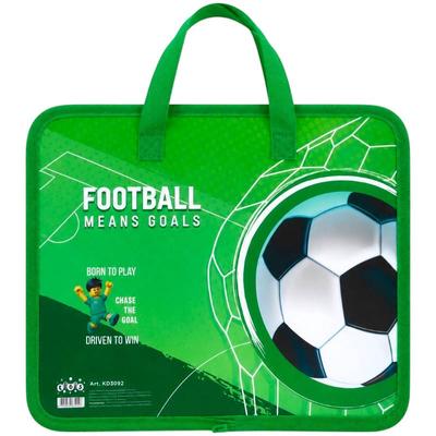 Папка-портфель пластиковий на блискавці з ручками А4. Football. KIDIS 3092