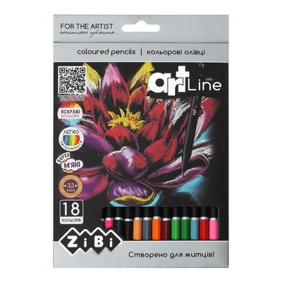 Олівці кольорові 18 кольорів ART Line  ZiBi 2433
