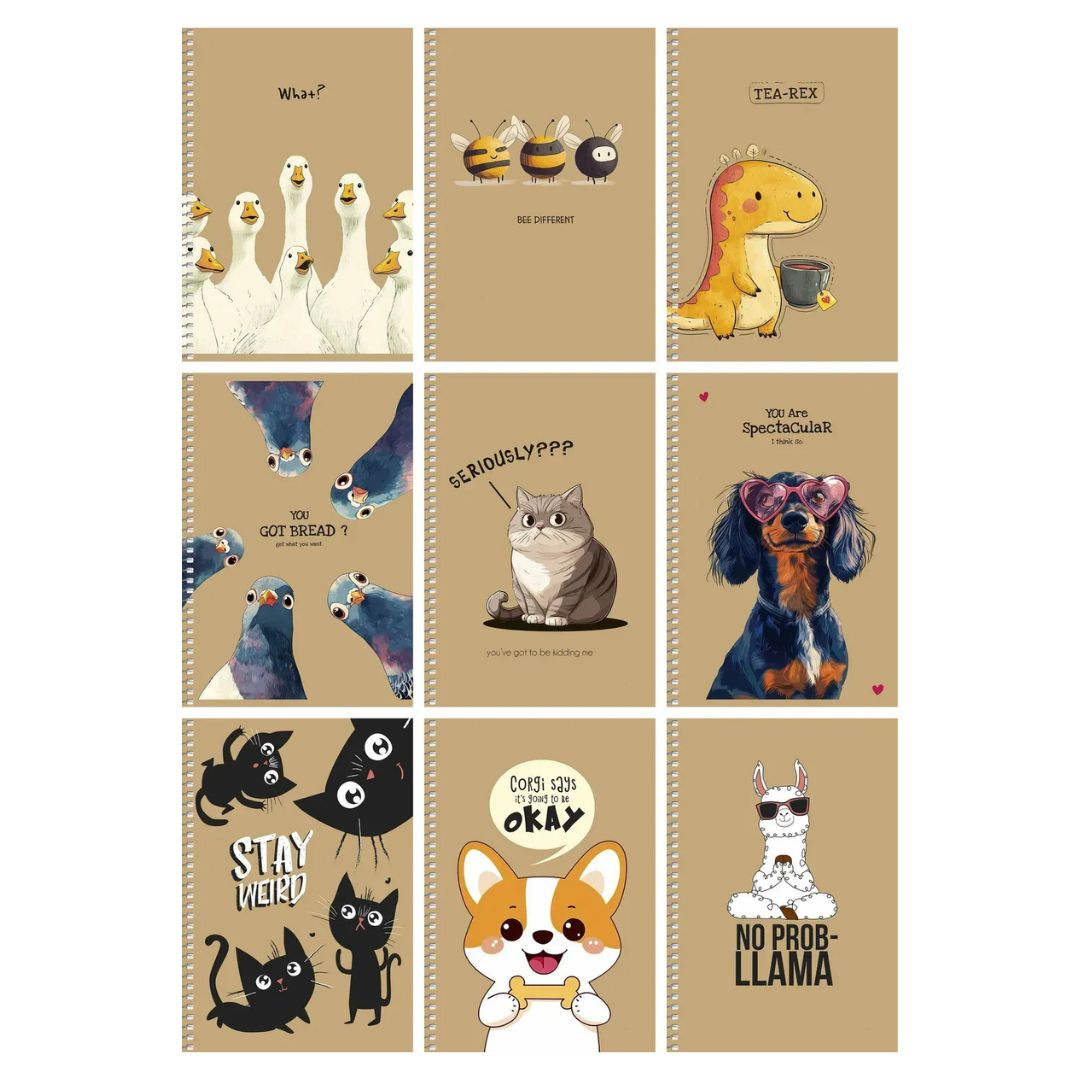 Скетчбук А5 96 аркушів. на пружині. Animals. Школярик 096-6136