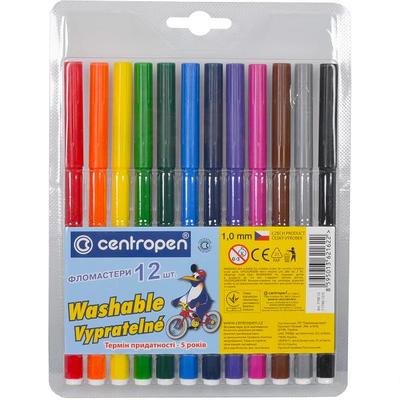 Фломастери 12 кольорів. Пінгвіни. Centropen 7790