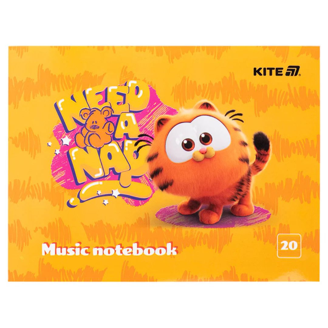 Нотний зошит А5. 20 аркушів. Garfield. Kite. 25-405
