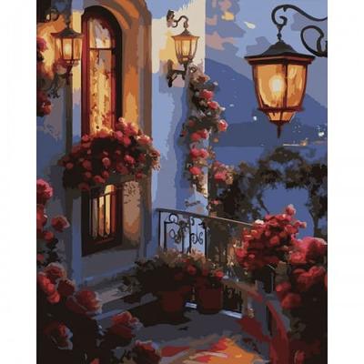Картина по номерах з підсвіткою. Квіти на балконі. 40*50м. Santi 956656