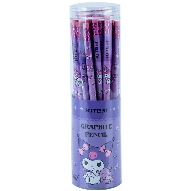 Олівець чорнографітний НВ, з гумкою Kuromi Kite 24-056