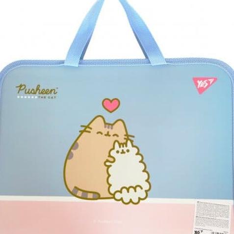 Папка-портфель пластиковий на блискавці з ручками А4. Pusheen. Yes 492316