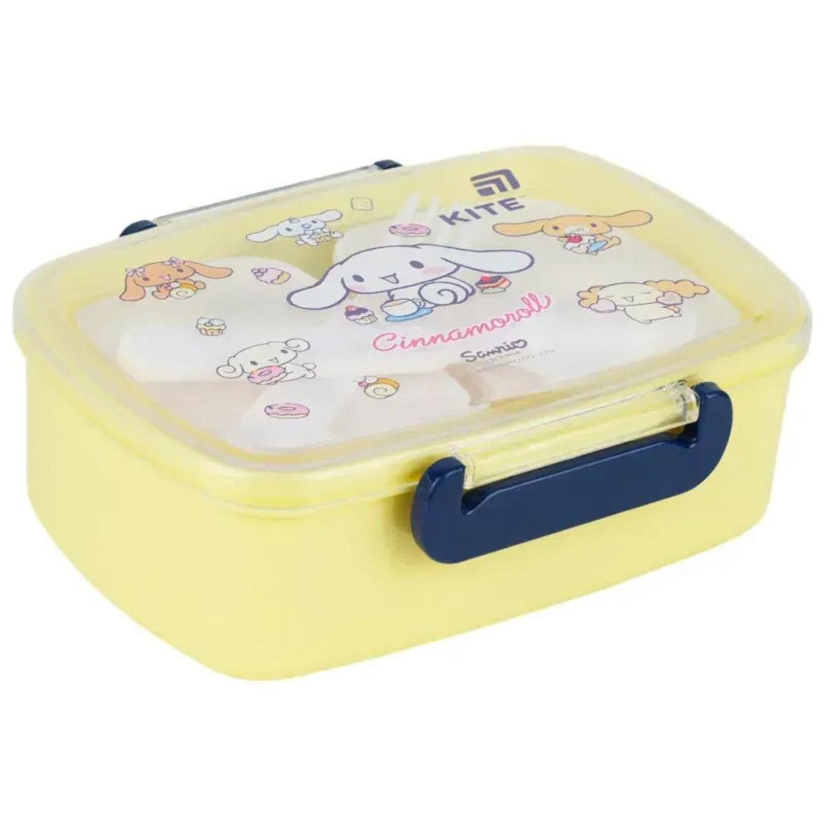 Ланчбокс 750мл. жовтий з наповненням. Cinnamoroll. KITE 26-181