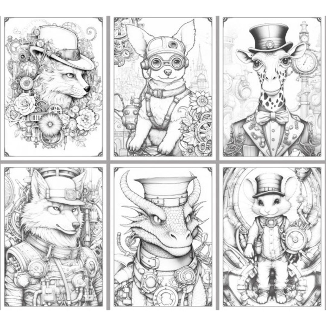 Розмальовка Steampunk style Лис 8 арк. Фреш 23370