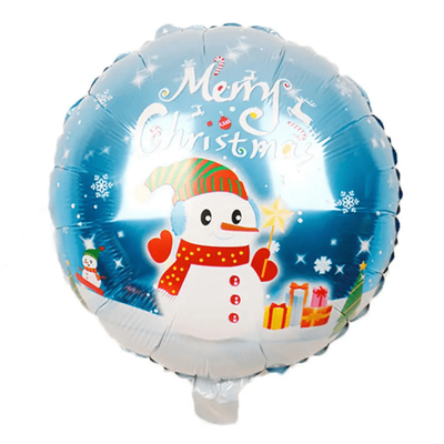 Кулька фольгована зі Сніговиком кругла Merry Christmas 4330
