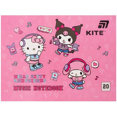 Зошит для нот А5. 20 аркушів. Hello Kitty. Kite 26-405