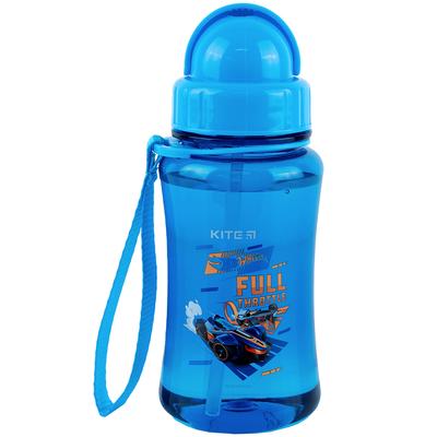 Пляшка для води, 350 мл блакитна, Hot Wheels. Kite. 24-399
