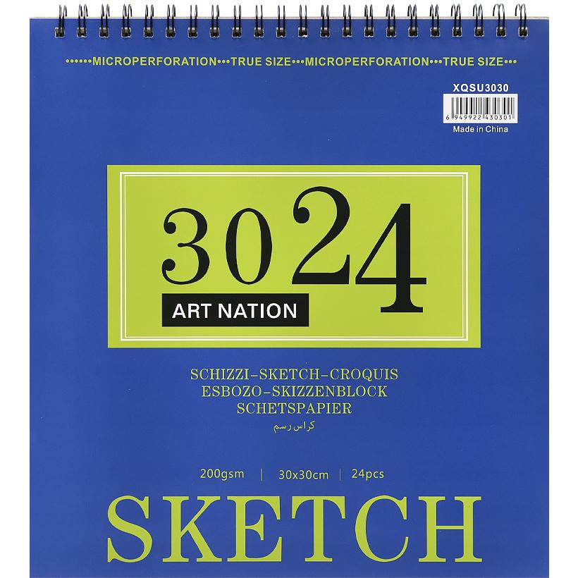 Скетчбук 24 аркуша. 200г/м2. на пружині. Sketch 3030
