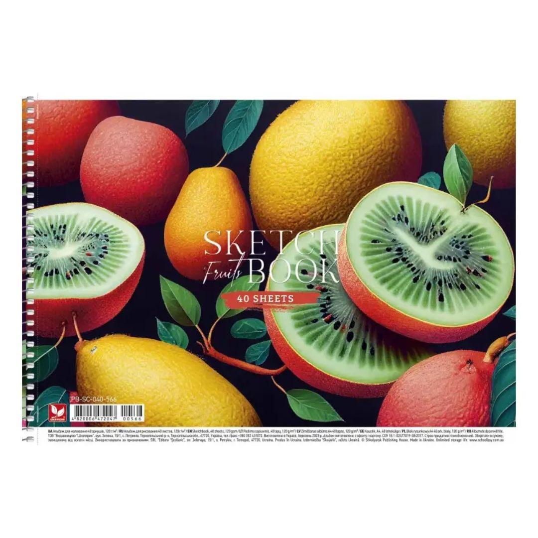 Альбом для малювання А4 40арк. пружина. 120г/м. перфорація. Школярик 537