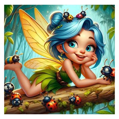 Діамантова мозаїка 40*40 Феєчка DAC стрази. ДП 90838