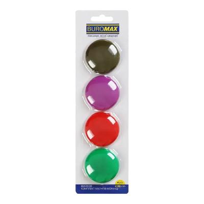 Магніти 4шт/3см. Morandi кольорові. Buromax 0038