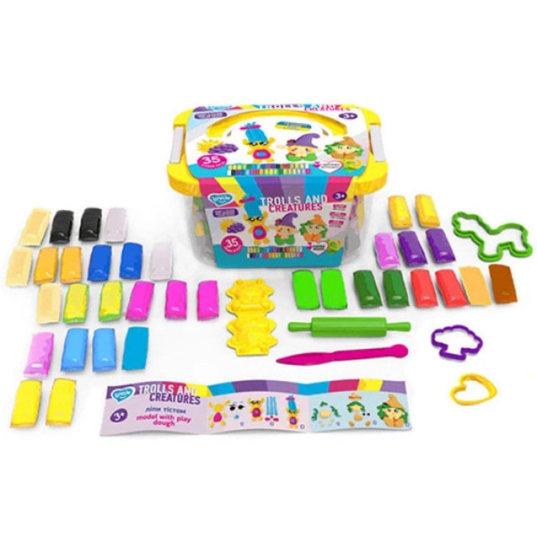 Набір тіста для ліплення 35шт. Trolls and creatures box. Lovin 41220