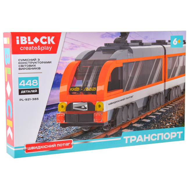 Конструктор. Транспорт. Швидкісний потяг. 448 дет. 921-385