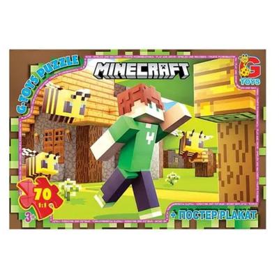 Пазл на 70 елем. + постер. Майнкрафт. G-Toys 800