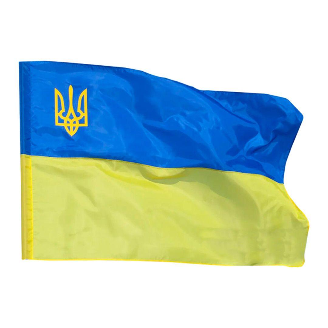 Прапор України з тризубом 90*140см. поліестер. Скріпка 782009