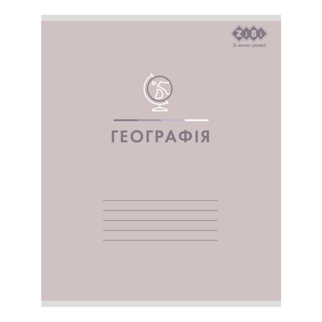 Зошит А5. 48 аркушів. Клітинка. Географія. Предметний. Pastel. Zibi 1701-09