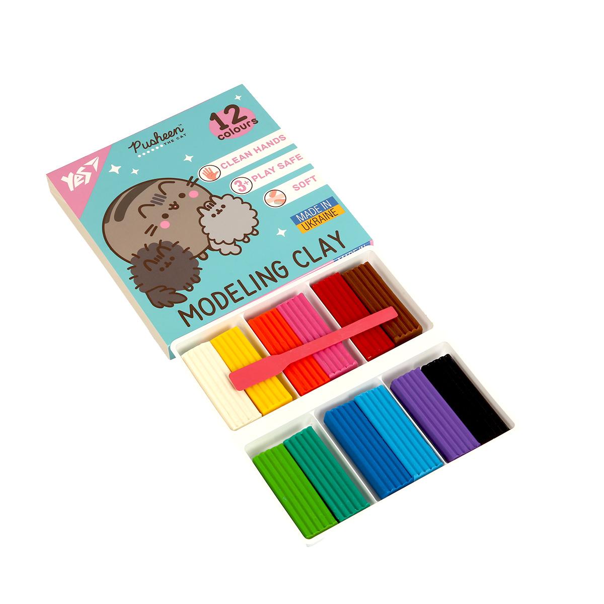 Пластилін дитячий 12кол. 240гр. Pusheen. YES 540669