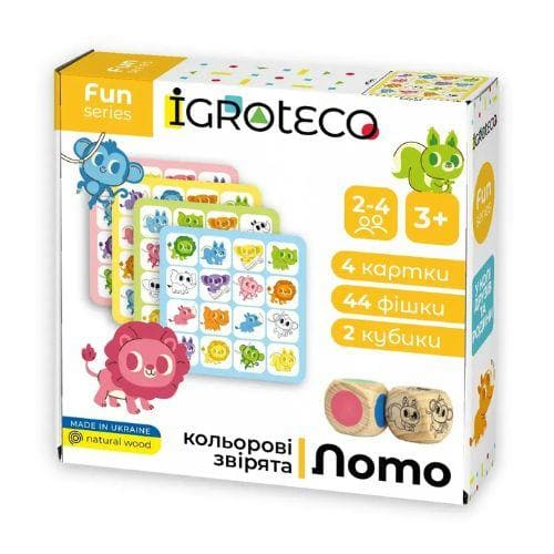 Розумне лото з кубиками. Кольорові звірята. Igroteco 900804