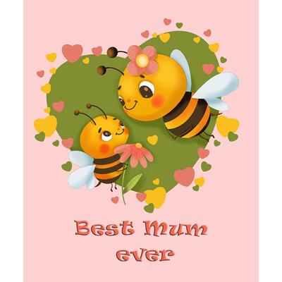 Діамантова мозаїка 21х25см. Best mum ever бджілки. Гулівер 177220