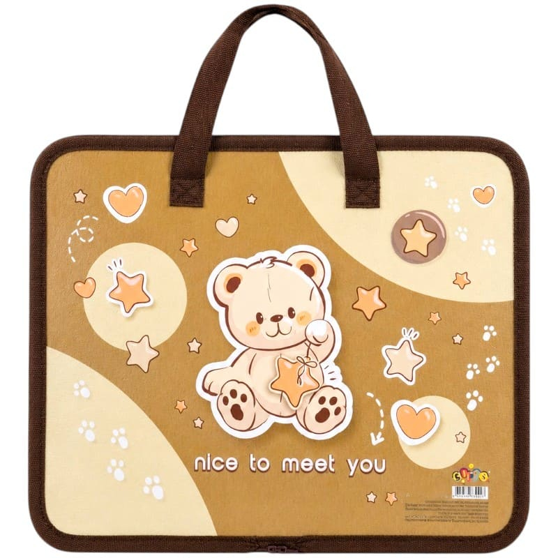 Папка-портфель пластиковий на блискавці з ручками А4. Bear. KIDIS 3094