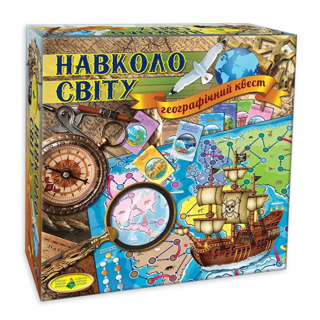 Настільна гра. Навколо світу. Географічний квест. КФІ 82258